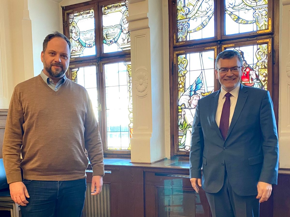 Gespräch mit Oberbürgermeister Tobias Eschenbacher in Freising