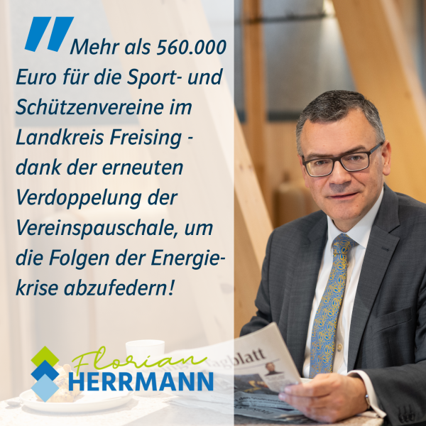 Mehr als 560.000 Euro für die Sport- und Schützenvereine im Landkreis Freising Mehr als 560.000 Euro für die Sport- und Schützenvereine im Landkreis Freising